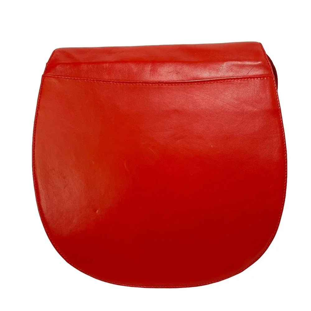 Valentino Garavani Vintage Red Leather Suede Whipstitch Luxury Saddle Bag - Picture 3 of 16